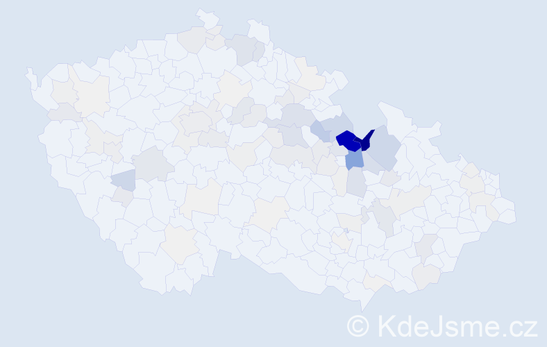 Příjmení: 'Černohousová', počet výskytů 374 v celé ČR