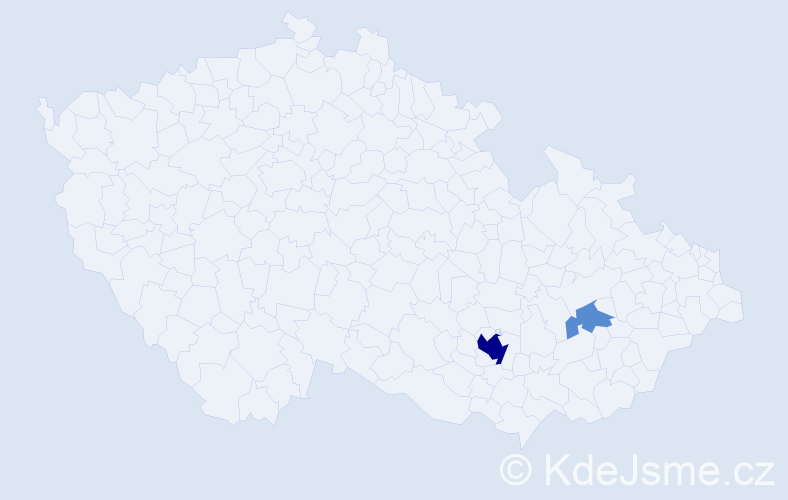 Příjmení: 'Kallab', počet výskytů 8 v celé ČR