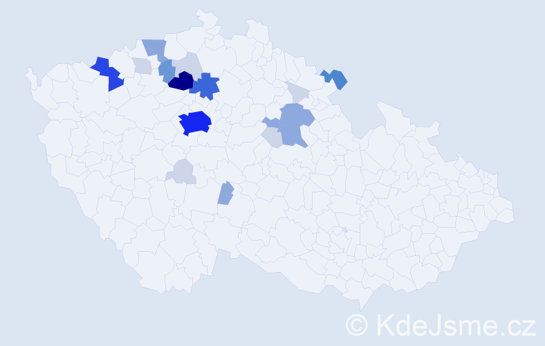 Příjmení: 'Vodochodská', počet výskytů 67 v celé ČR