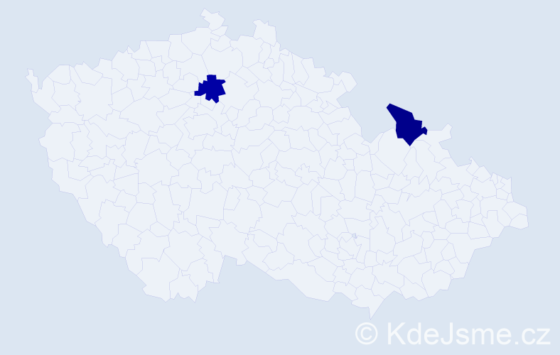 Příjmení: 'Pomlenyi', počet výskytů 2 v celé ČR