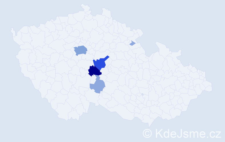Příjmení: 'Dojava', počet výskytů 17 v celé ČR