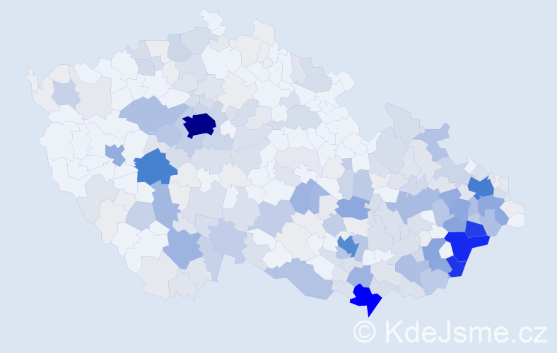 Příjmení: 'Trčka', počet výskytů 1277 v celé ČR