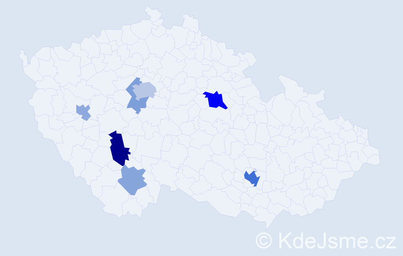 Příjmení: 'Preussová', počet výskytů 16 v celé ČR