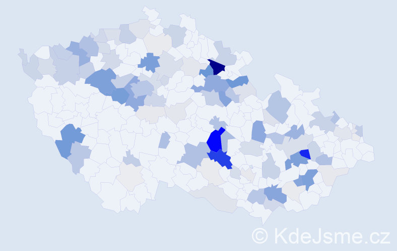 Příjmení: 'Kotíková', počet výskytů 427 v celé ČR