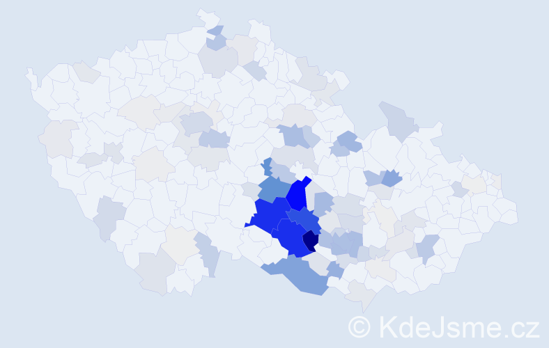Příjmení: 'Krčál', počet výskytů 544 v celé ČR