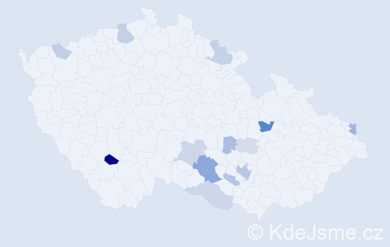 Příjmení: 'Iša', počet výskytů 38 v celé ČR