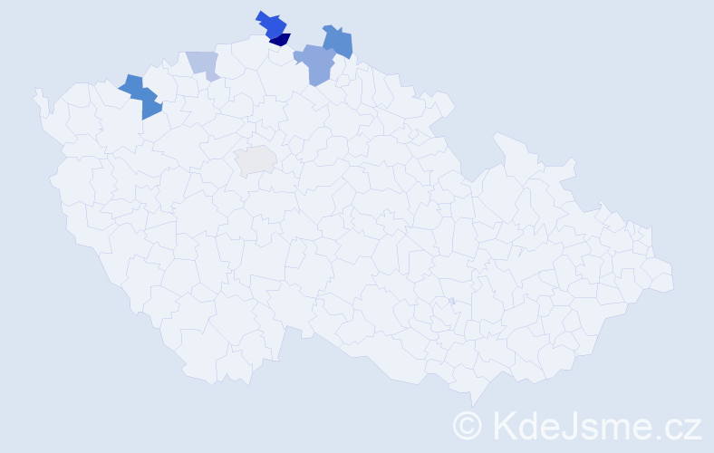 Příjmení: 'Hesseová', počet výskytů 11 v celé ČR