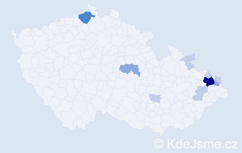 Příjmení: 'Skupeň', počet výskytů 28 v celé ČR