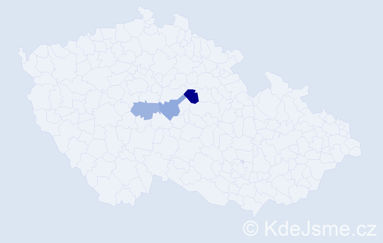 Příjmení: 'Cuhorková', počet výskytů 9 v celé ČR