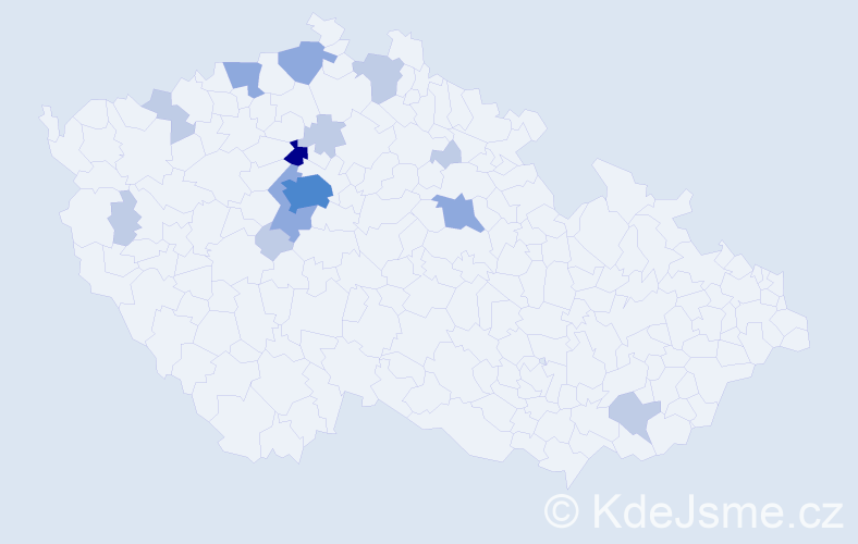 Příjmení: 'Pojkarová', počet výskytů 30 v celé ČR
