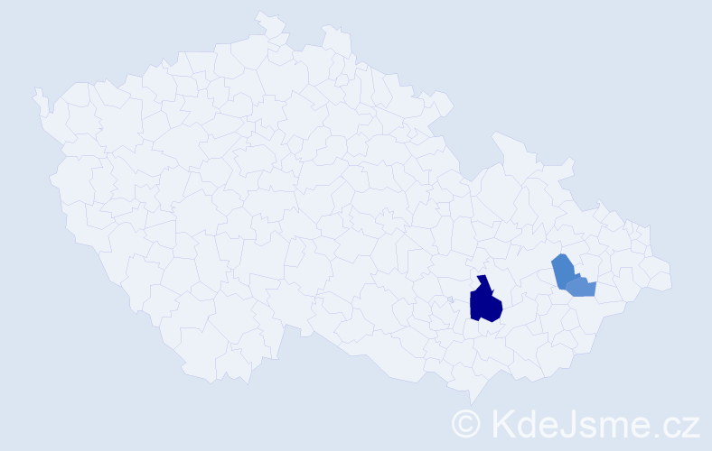 Příjmení: 'Pavlunová', počet výskytů 5 v celé ČR