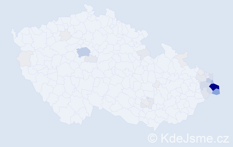 Příjmení: 'Marosz', počet výskytů 158 v celé ČR