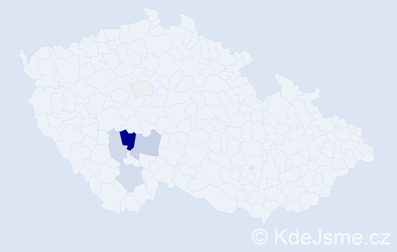 Příjmení: 'Šmelc', počet výskytů 13 v celé ČR