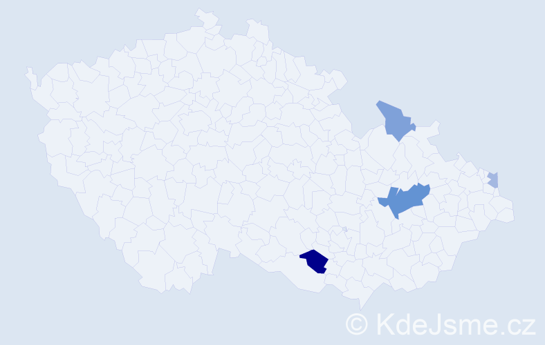 Příjmení: 'Rendárová', počet výskytů 8 v celé ČR