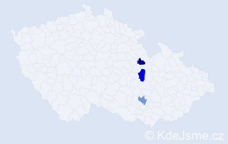 Příjmení: 'Bucháčová', počet výskytů 5 v celé ČR