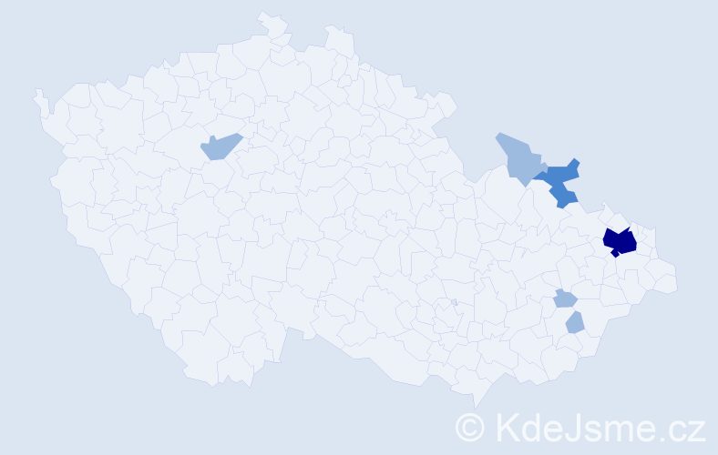 Příjmení: 'Matvejová', počet výskytů 10 v celé ČR