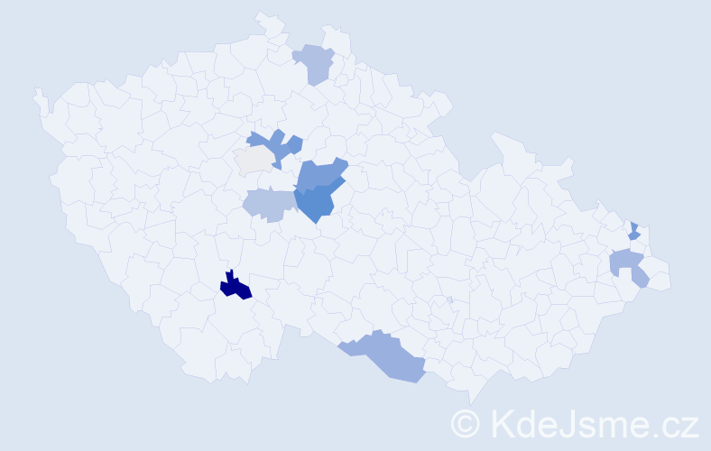 Příjmení: 'Radovesnická', počet výskytů 22 v celé ČR