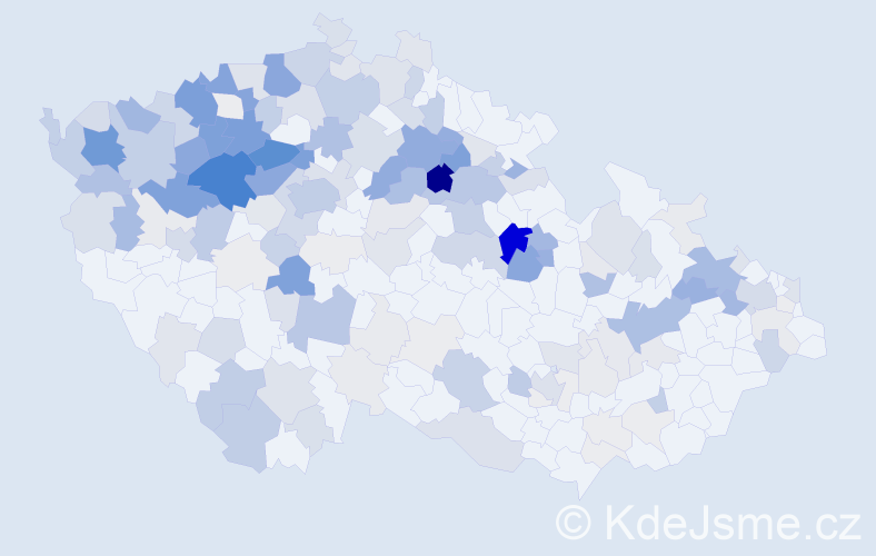 Příjmení: 'Macák', počet výskytů 724 v celé ČR