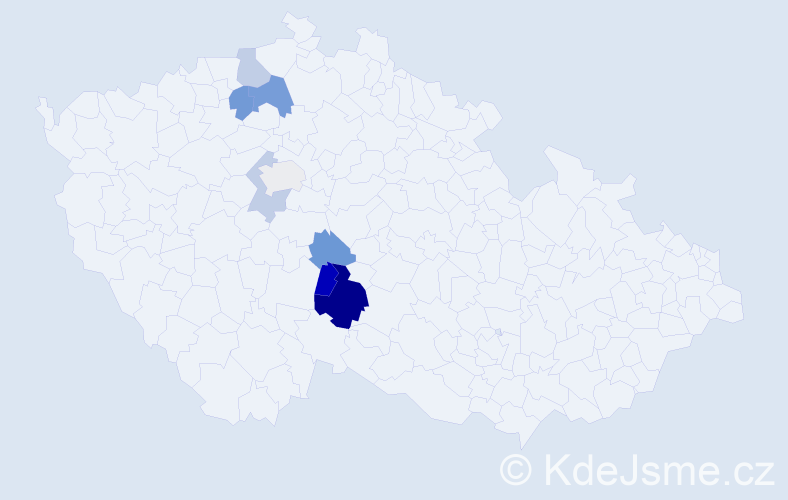 Příjmení: 'Cechnerová', počet výskytů 13 v celé ČR
