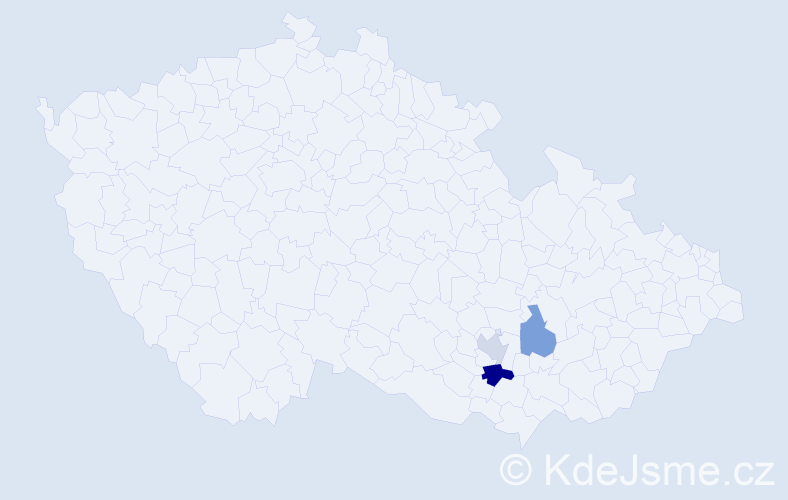 Příjmení: 'Preiszová', počet výskytů 4 v celé ČR
