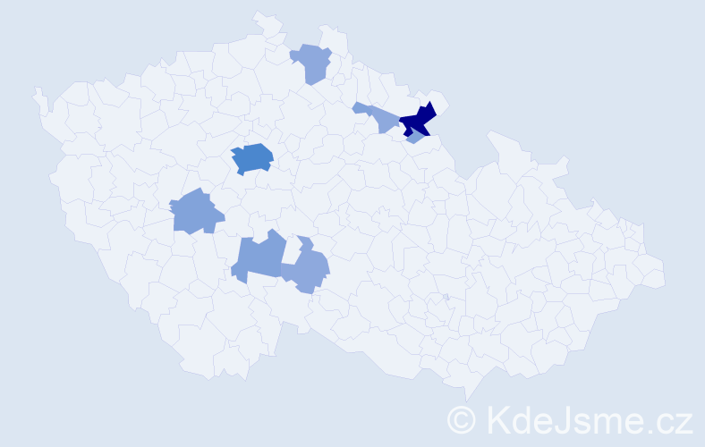 Příjmení: 'Rail', počet výskytů 23 v celé ČR