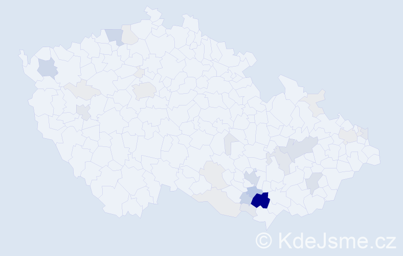 Příjmení: 'Rohrer', počet výskytů 124 v celé ČR