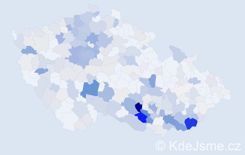 Příjmení: 'Knotek', počet výskytů 1270 v celé ČR