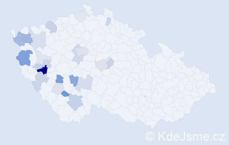 Příjmení: 'Frouz', počet výskytů 76 v celé ČR