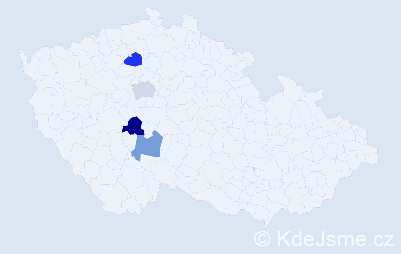 Příjmení: 'Furychová', počet výskytů 5 v celé ČR