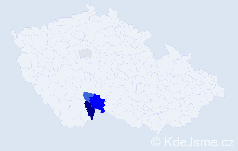 Příjmení: 'Koubovcová', počet výskytů 8 v celé ČR