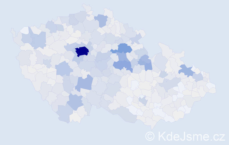 Příjmení: 'Dušek', počet výskytů 5222 v celé ČR