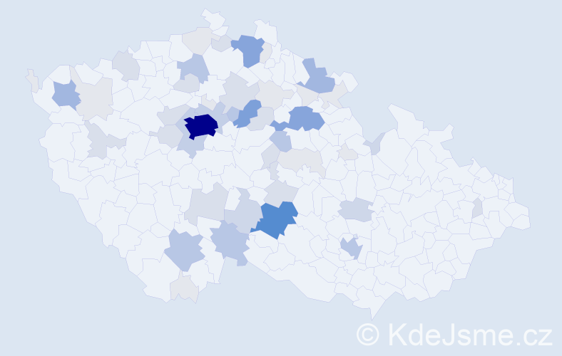 Příjmení: 'Rychetský', počet výskytů 192 v celé ČR