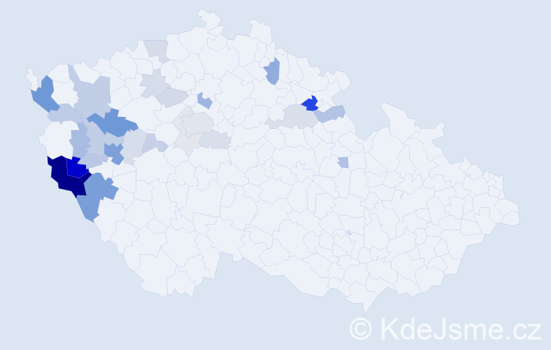 Příjmení: 'Kufner', počet výskytů 89 v celé ČR