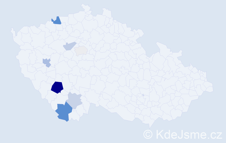 Příjmení: 'Pavec', počet výskytů 14 v celé ČR