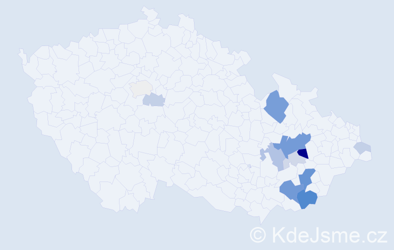 Příjmení: 'Vidrman', počet výskytů 36 v celé ČR