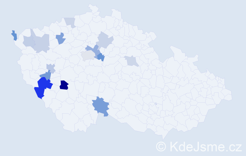 Příjmení: 'Šolová', počet výskytů 25 v celé ČR