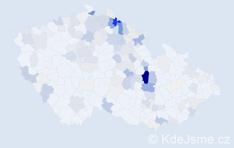 Příjmení: 'Ducháčková', počet výskytů 537 v celé ČR