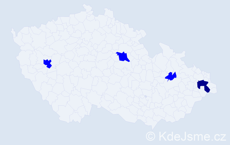 Příjmení: 'Hromulák', počet výskytů 5 v celé ČR