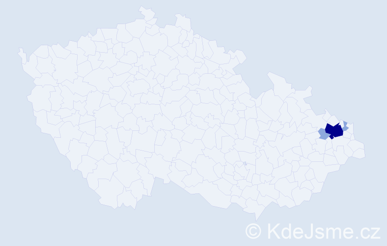 Příjmení: 'Krmelín', počet výskytů 19 v celé ČR