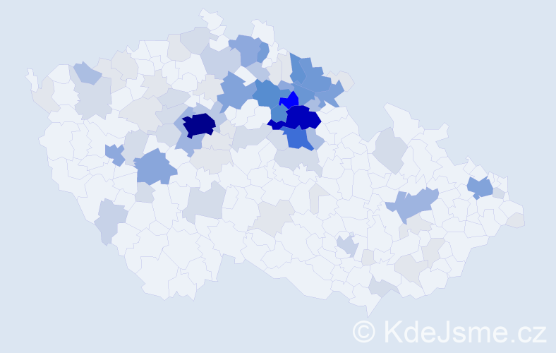 Příjmení: 'Rychterová', počet výskytů 349 v celé ČR