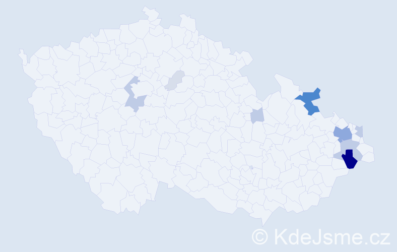 Příjmení: 'Plucnara', počet výskytů 45 v celé ČR