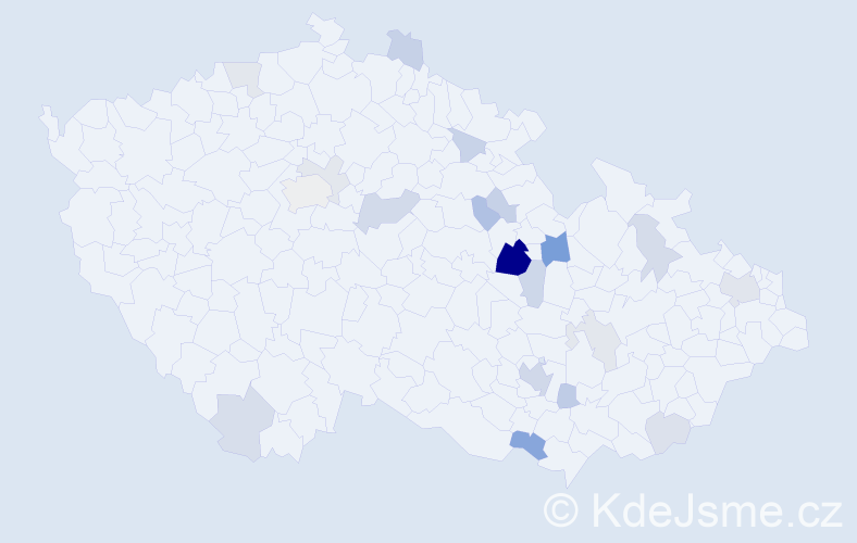 Příjmení: 'Láznická', počet výskytů 43 v celé ČR
