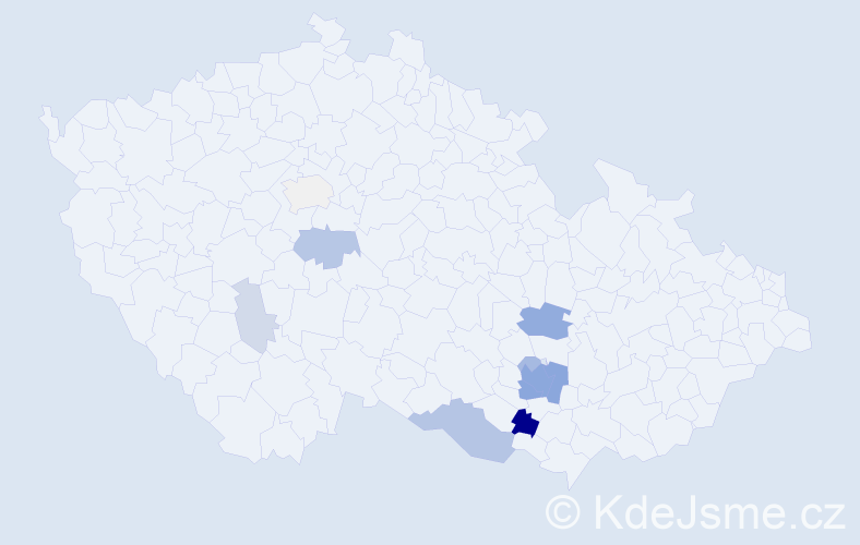 Příjmení: 'Kukleta', počet výskytů 34 v celé ČR