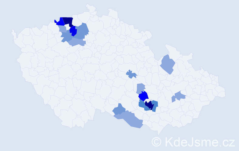 Příjmení: 'Drdlík', počet výskytů 48 v celé ČR