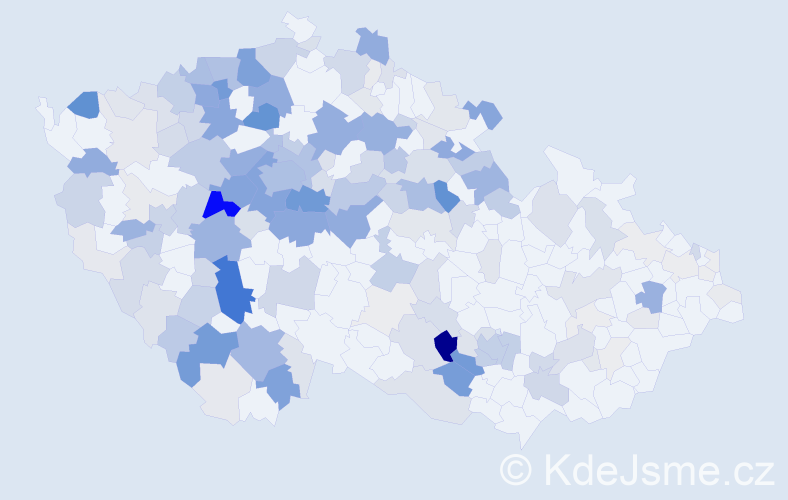 Příjmení: 'Kačírek', počet výskytů 720 v celé ČR