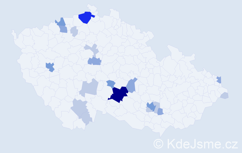Příjmení: 'Jilich', počet výskytů 46 v celé ČR