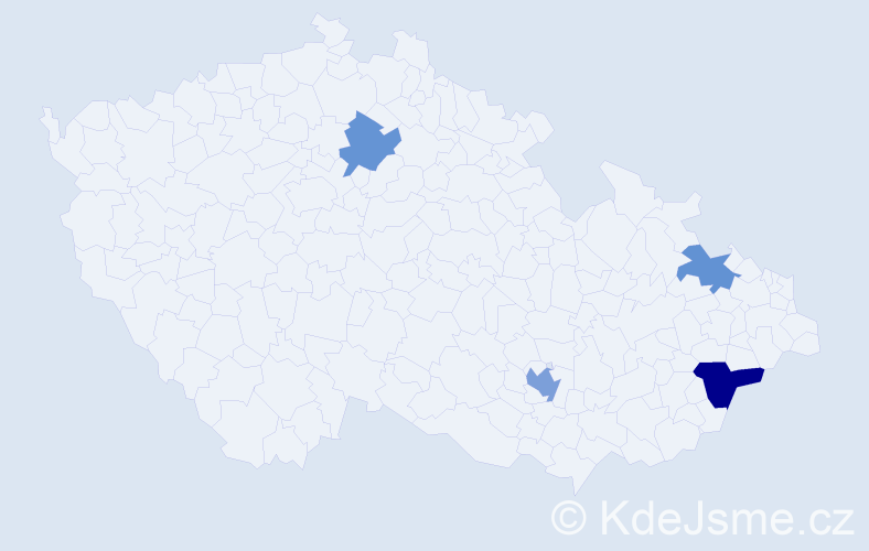 Příjmení: 'Oller', počet výskytů 6 v celé ČR