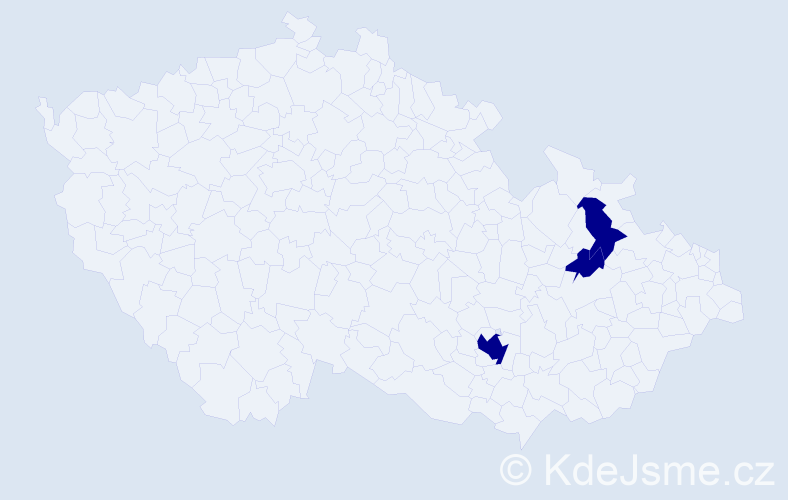 Příjmení: 'Mítňanová', počet výskytů 3 v celé ČR