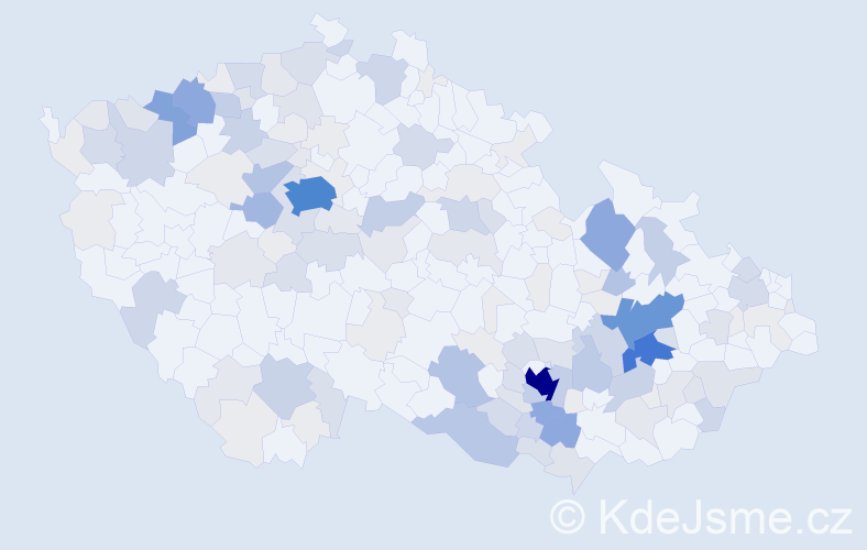 Příjmení: 'Bartl', počet výskytů 619 v celé ČR