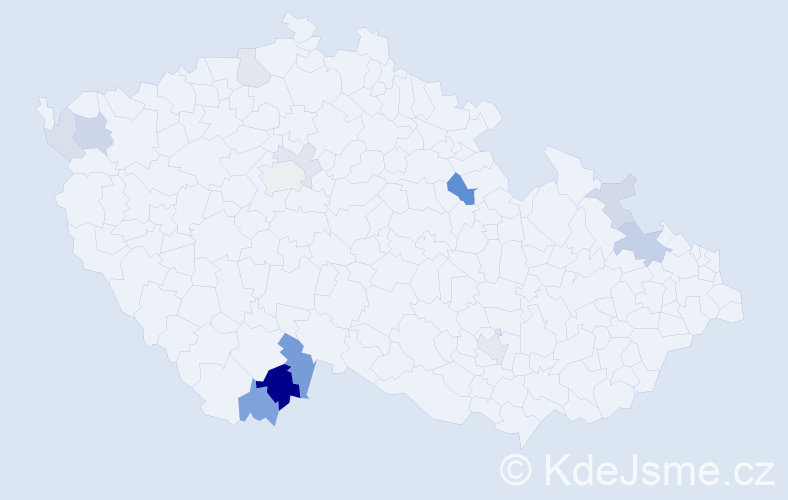 Příjmení: 'Tuscher', počet výskytů 29 v celé ČR
